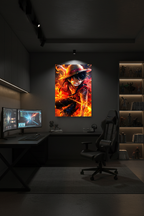 Luffy canvas in dark gaming room