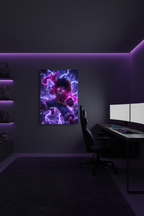 Luffy Lightning canvas in dark gaming room