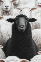 Macro close-up Black Sheep canvas