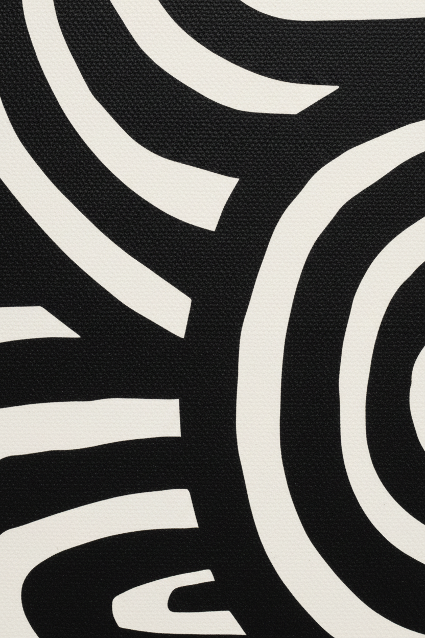 Macro close-up Black Swirl canvas