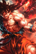 Macro close-up Goku canvas