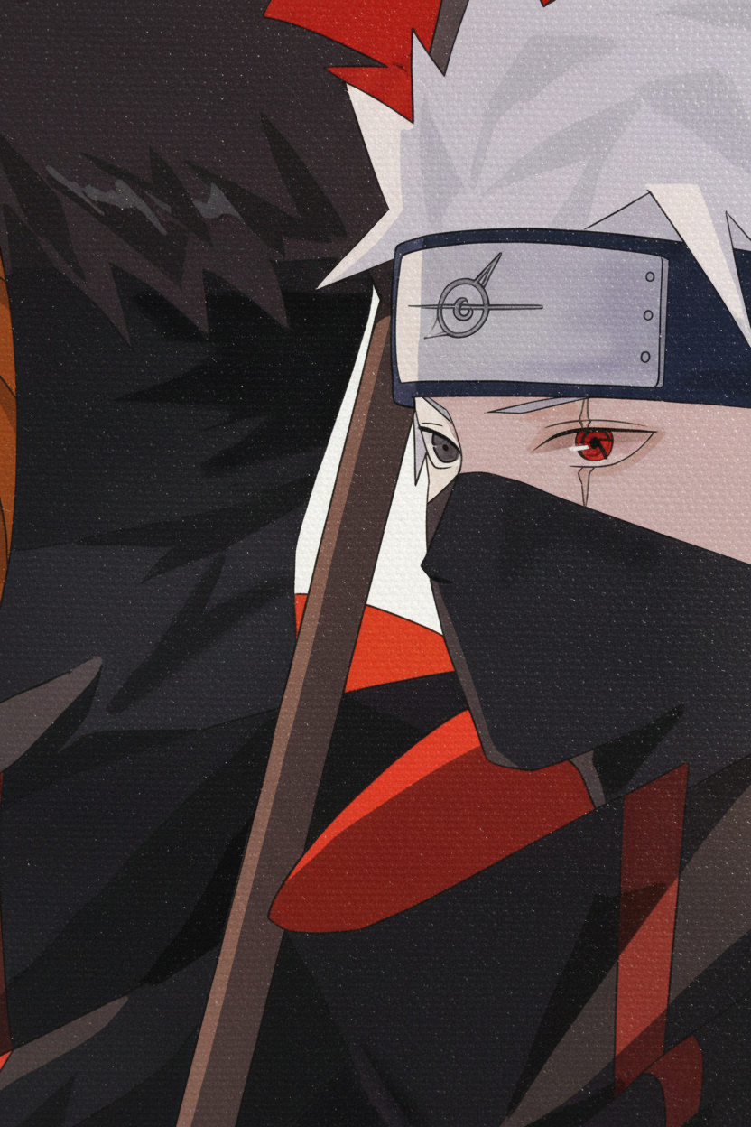 Macro close-up Kakashi & Obito canvas