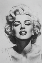 Macro close-up Marilyn Monroe canvas