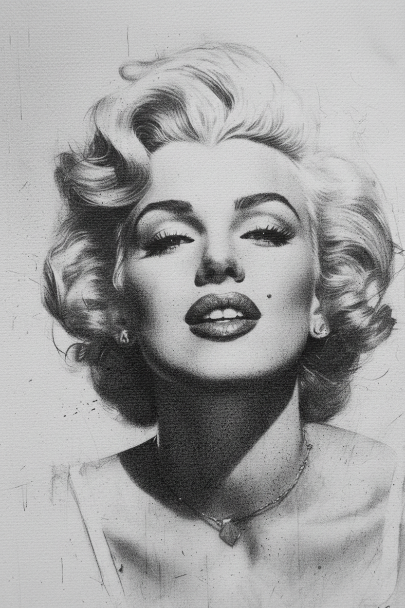 Macro close-up Marilyn Monroe canvas