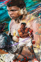 Macro close-up Muhammad Ali canvas
