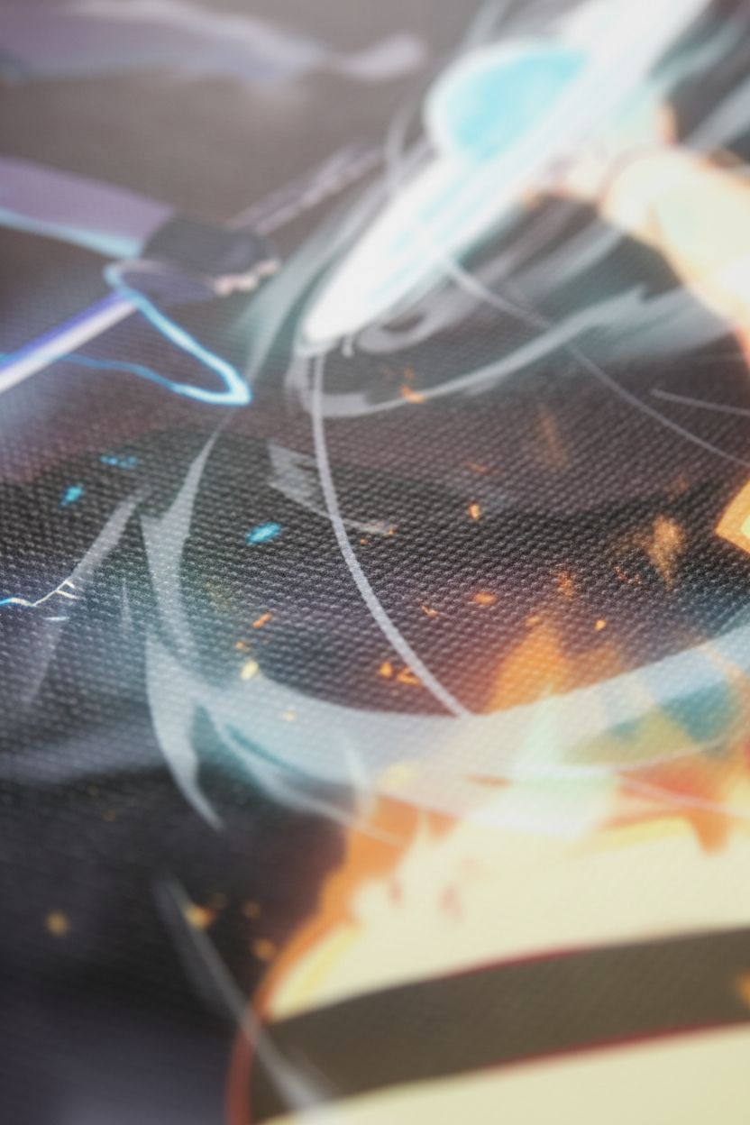 Macro close-up Naruto vs Sasuke canvas