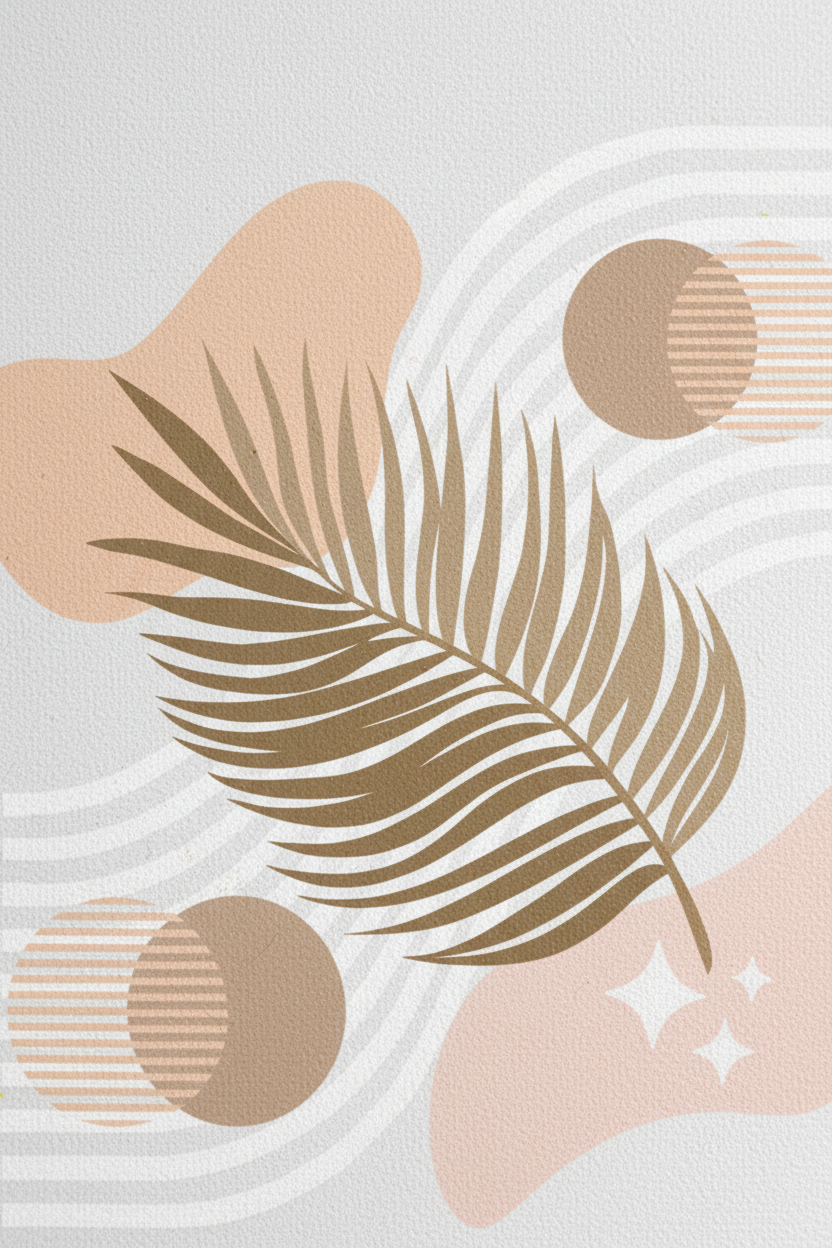 Macro close-up Palm & Moon canvas