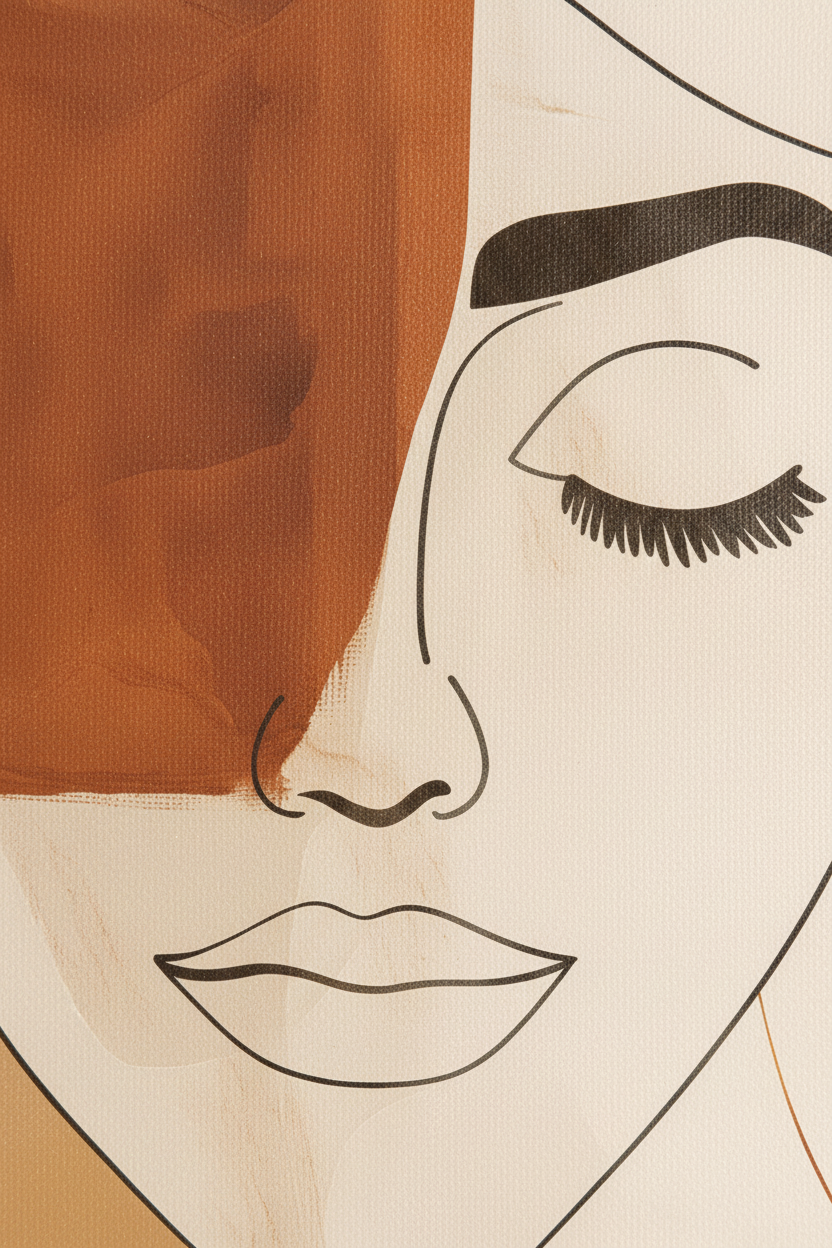 Macro close-up Serene Face canvas