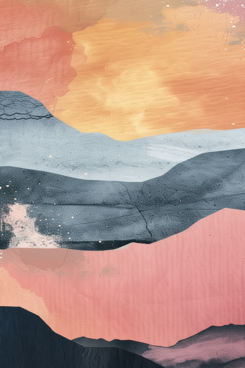 Macro close-up Sunset Mountains canvas