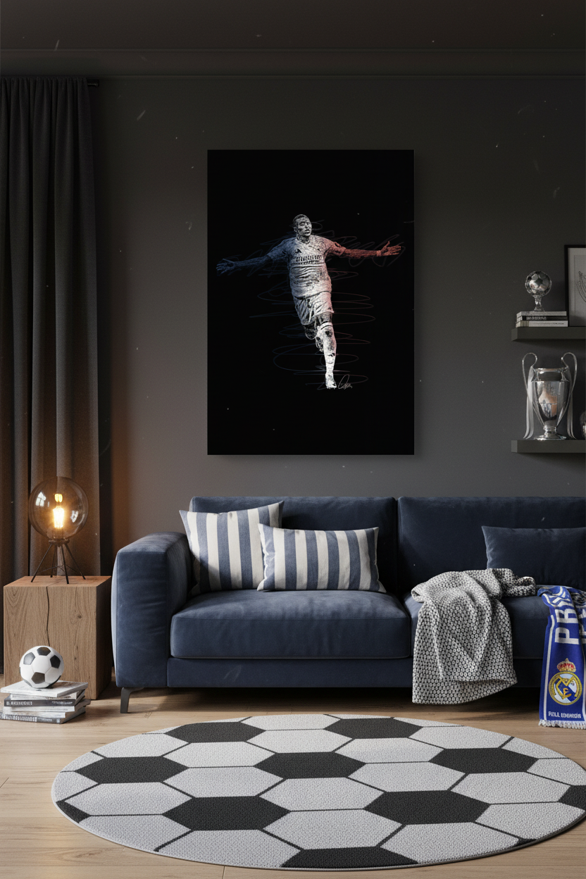 Mbappé canvas in fan room