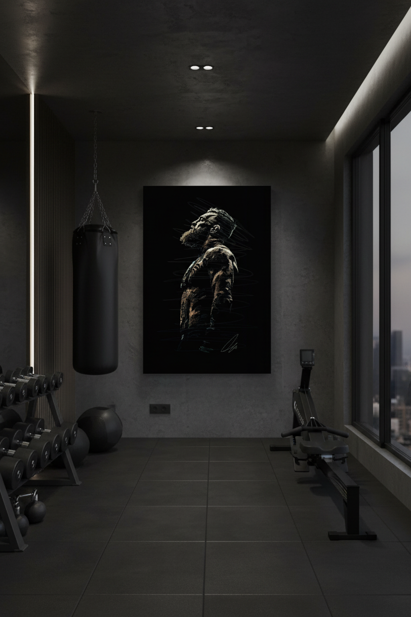 McGregor canvas in gym room