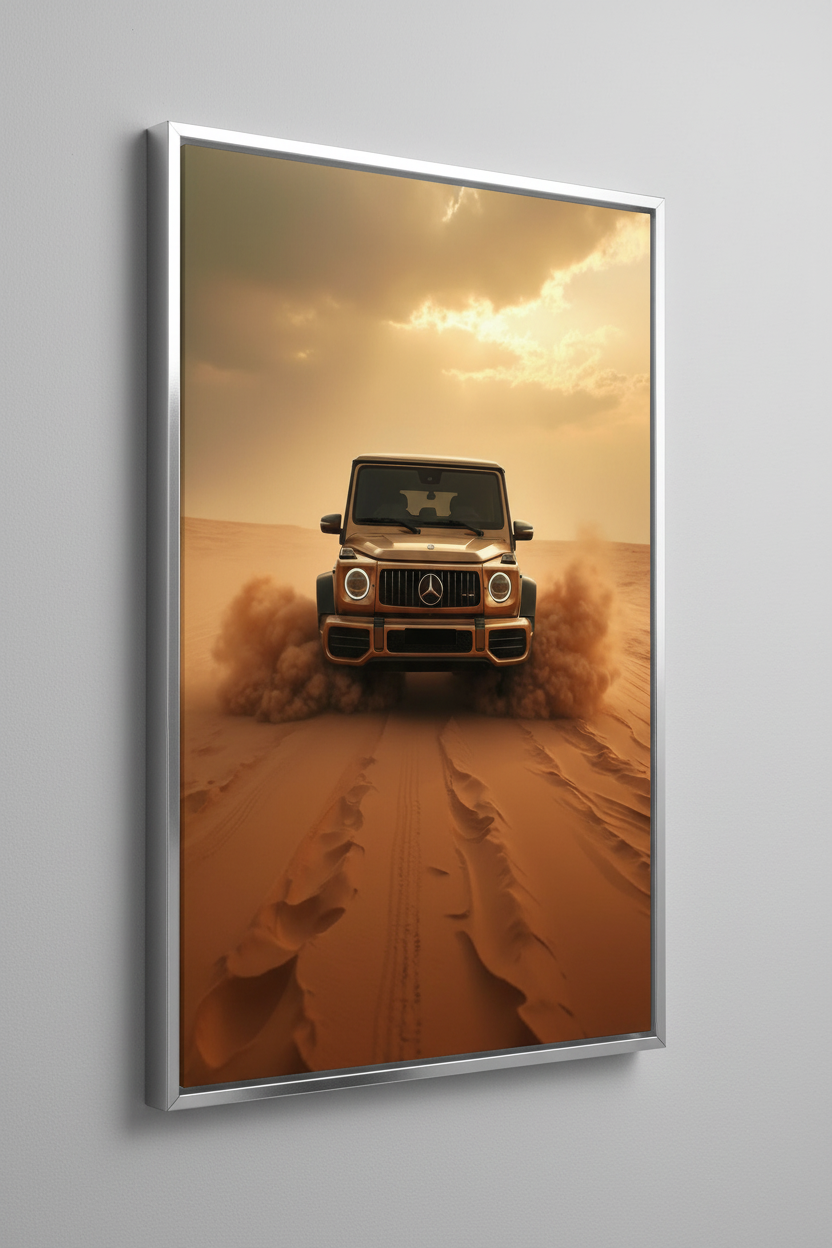 Mercedes G63 Canvas με Ασημί Κορνίζα