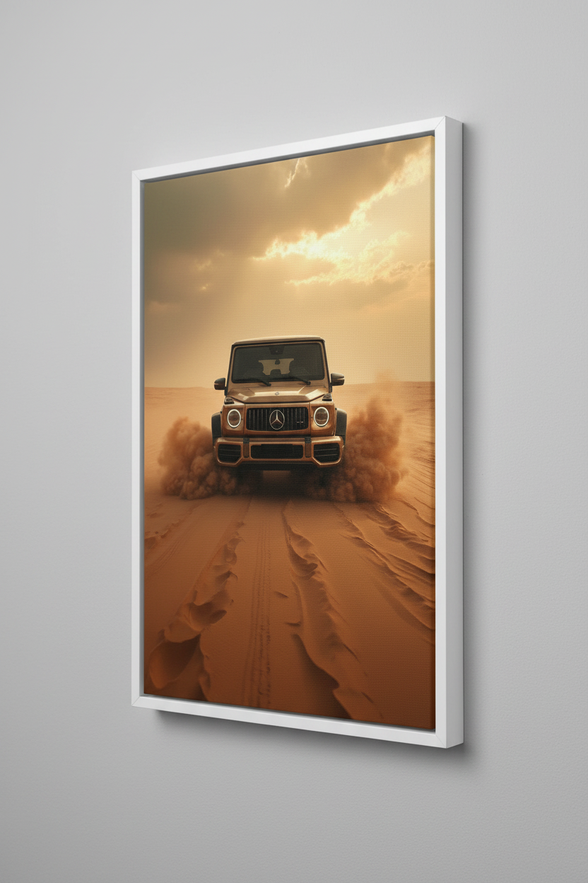 Mercedes G63 Canvas με Λευκή Κορνίζα