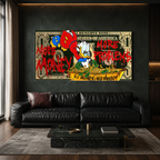 Πίνακας σε καμβά More Money – More Problems Canvas σε σαλόνι.