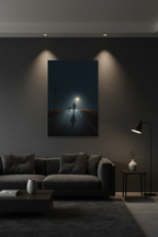 Night Walk canvas on dark wall