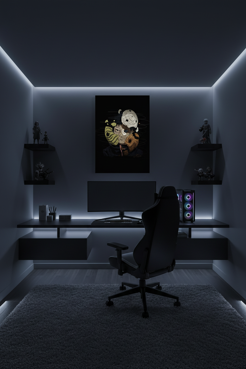 Obito canvas in gaming room