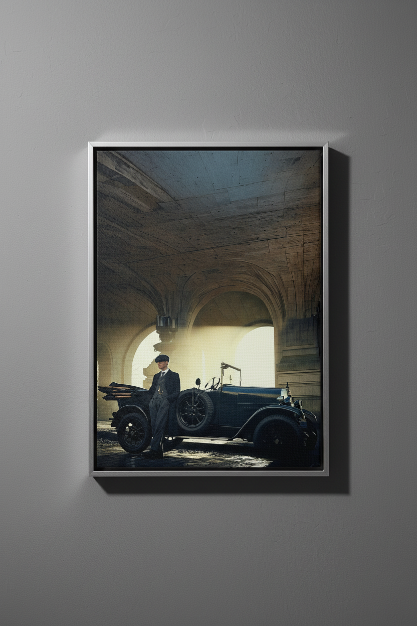 Peaky Blinders Canvas - Ασημί Κορνίζα Close-up