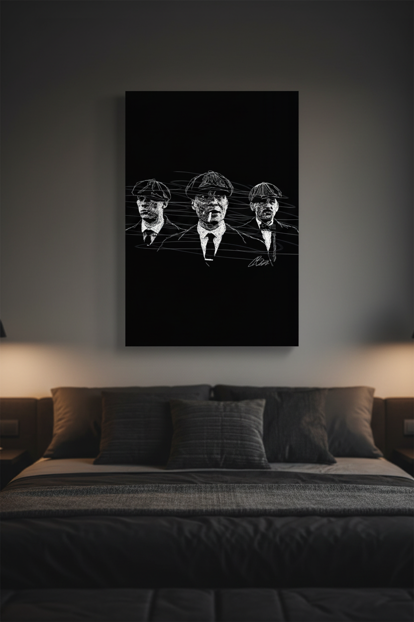Peaky Blinders canvas in bedroom