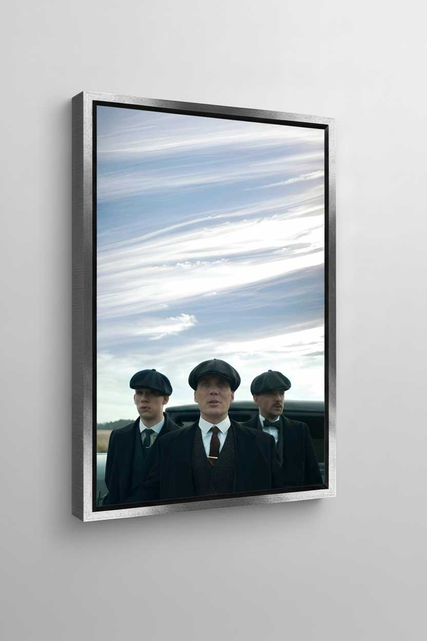 Peaky Blinders Canvas - Ασημί Κορνίζα