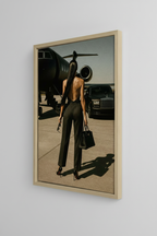 Private Jet Luxury Canvas με Ξύλινη Κορνίζα