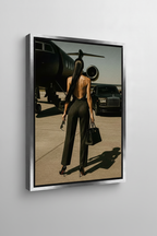 Private Jet Luxury Canvas με Ασημί Κορνίζα