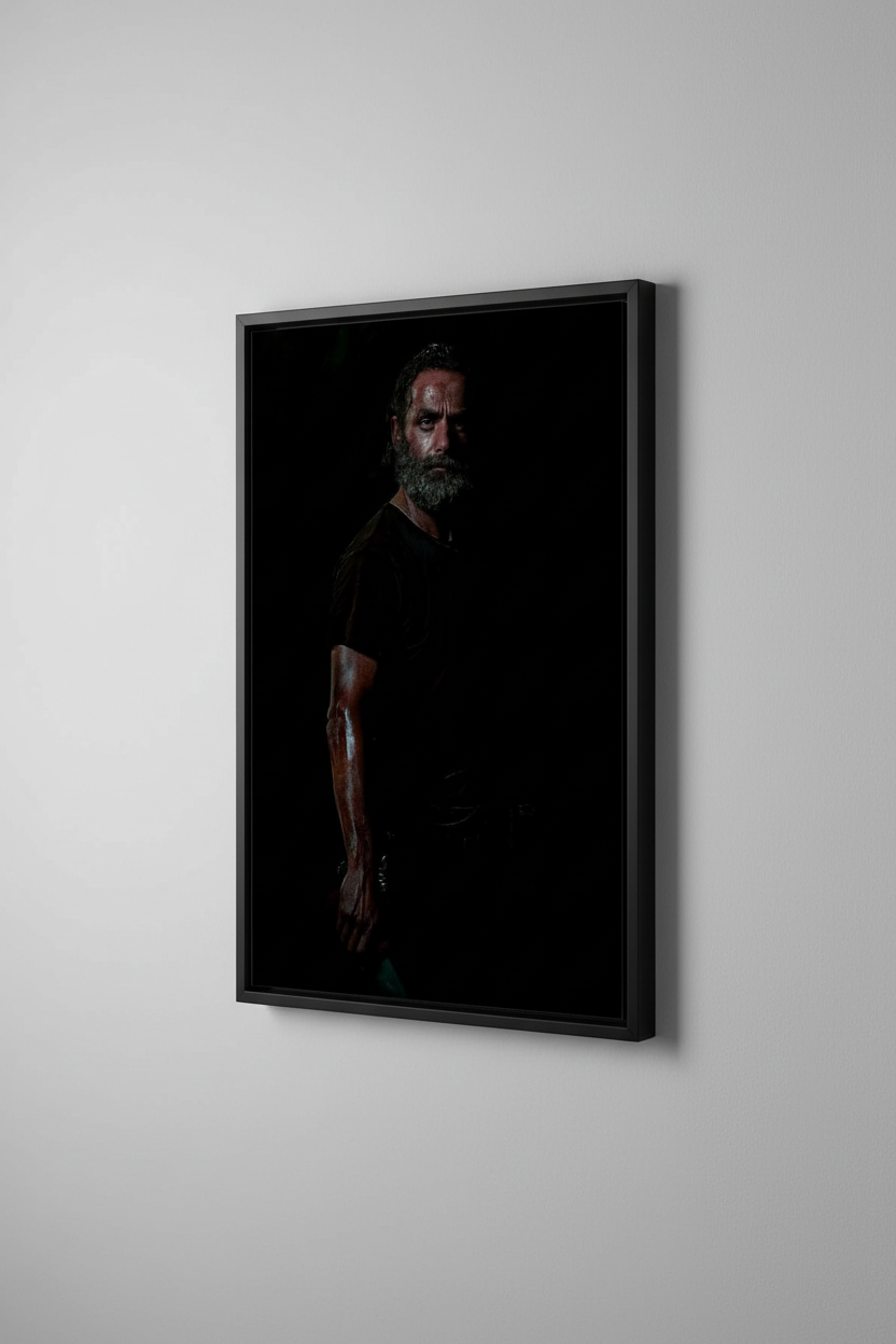 Rick Grimes Canvas με Μαύρη Κορνίζα