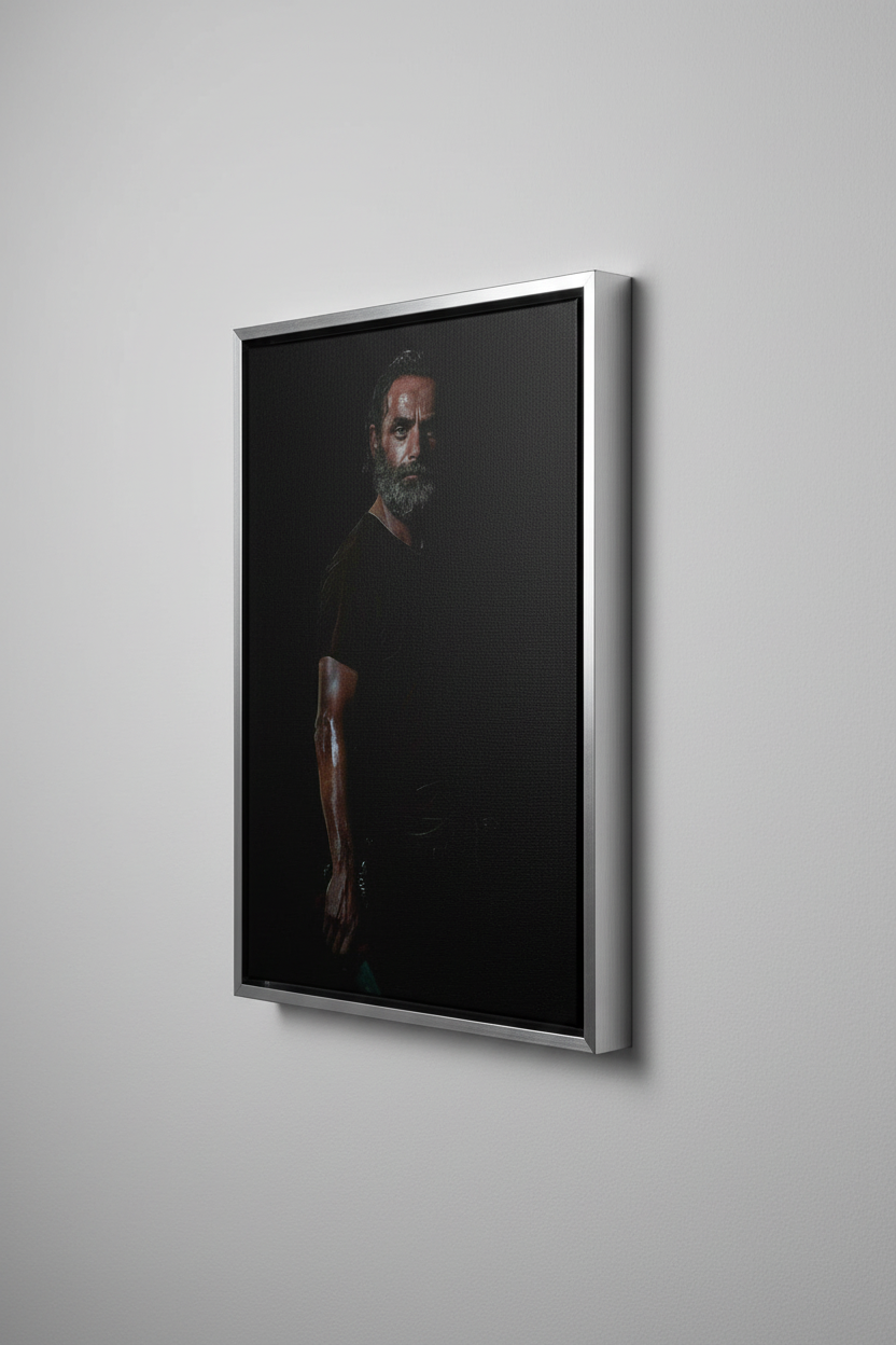 Rick Grimes Canvas με Ασημί Κορνίζα