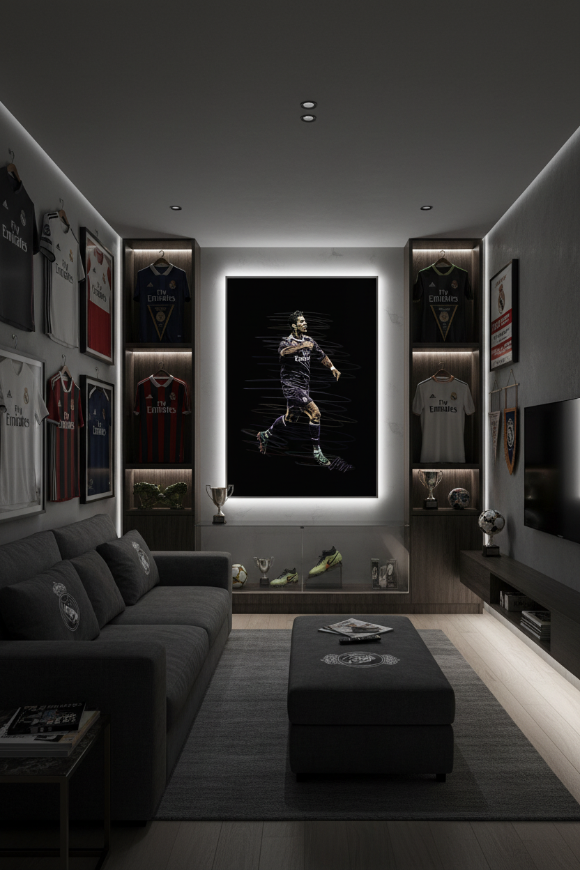 Ronaldo canvas in football fan room