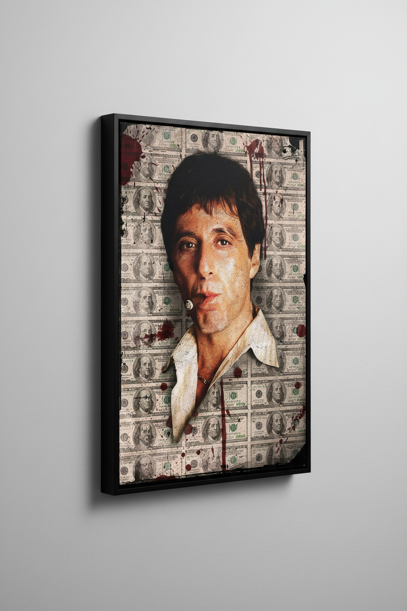 Scarface Pop Art Canvas με Μαύρη Κορνίζα