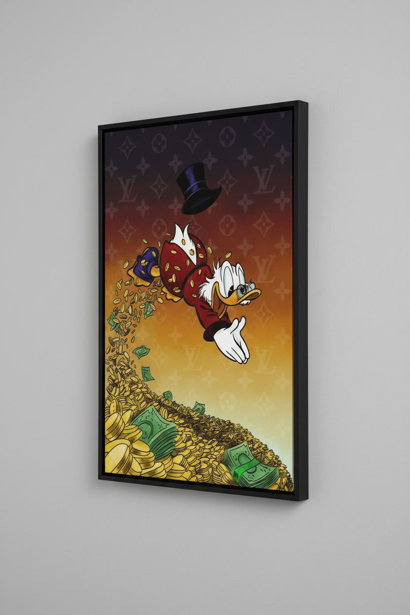 Scrooge McDuck LV Canvas με Μαύρη Κορνίζα