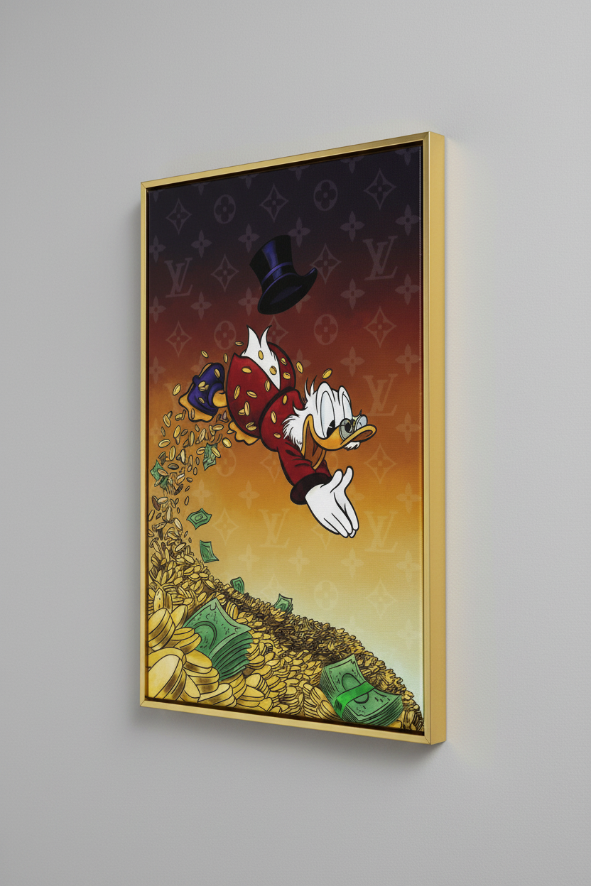Scrooge McDuck LV Canvas με Χρυσή Κορνίζα