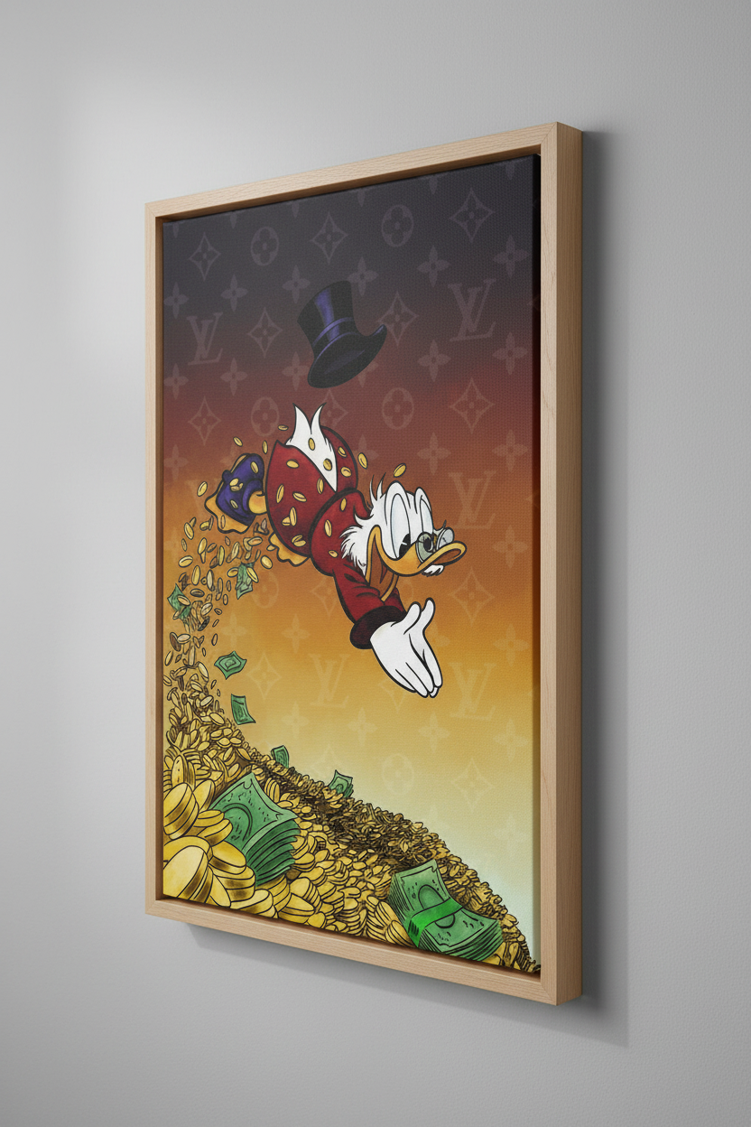 Scrooge McDuck LV Canvas με Ξύλινη Κορνίζα