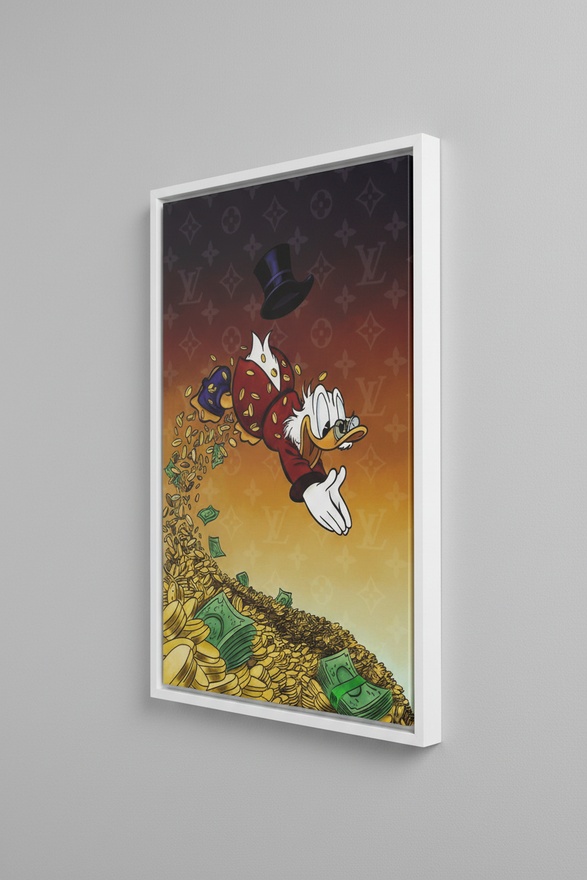 Scrooge McDuck LV Canvas με Λευκή Κορνίζα