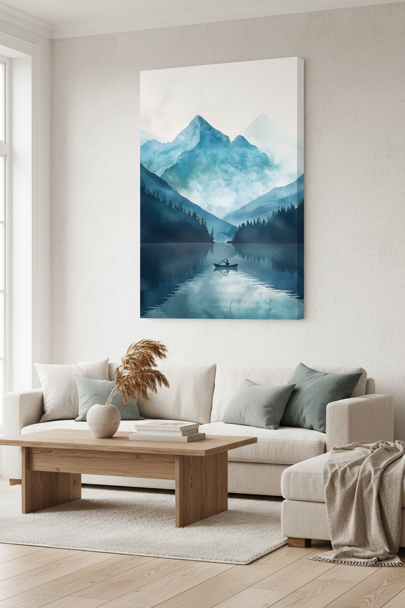Silent Voyage canvas in Scandinavian room
