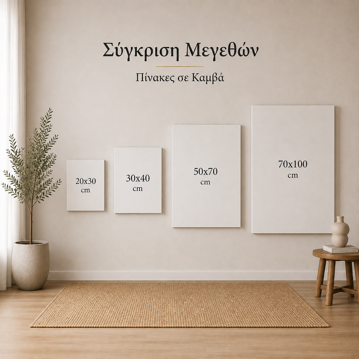 Διαθέσιμες επιλογές κορνίζας: μαύρο, λευκό, χρυσό, ασημί, ξύλο.