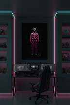 Squid Game canvas in dark room