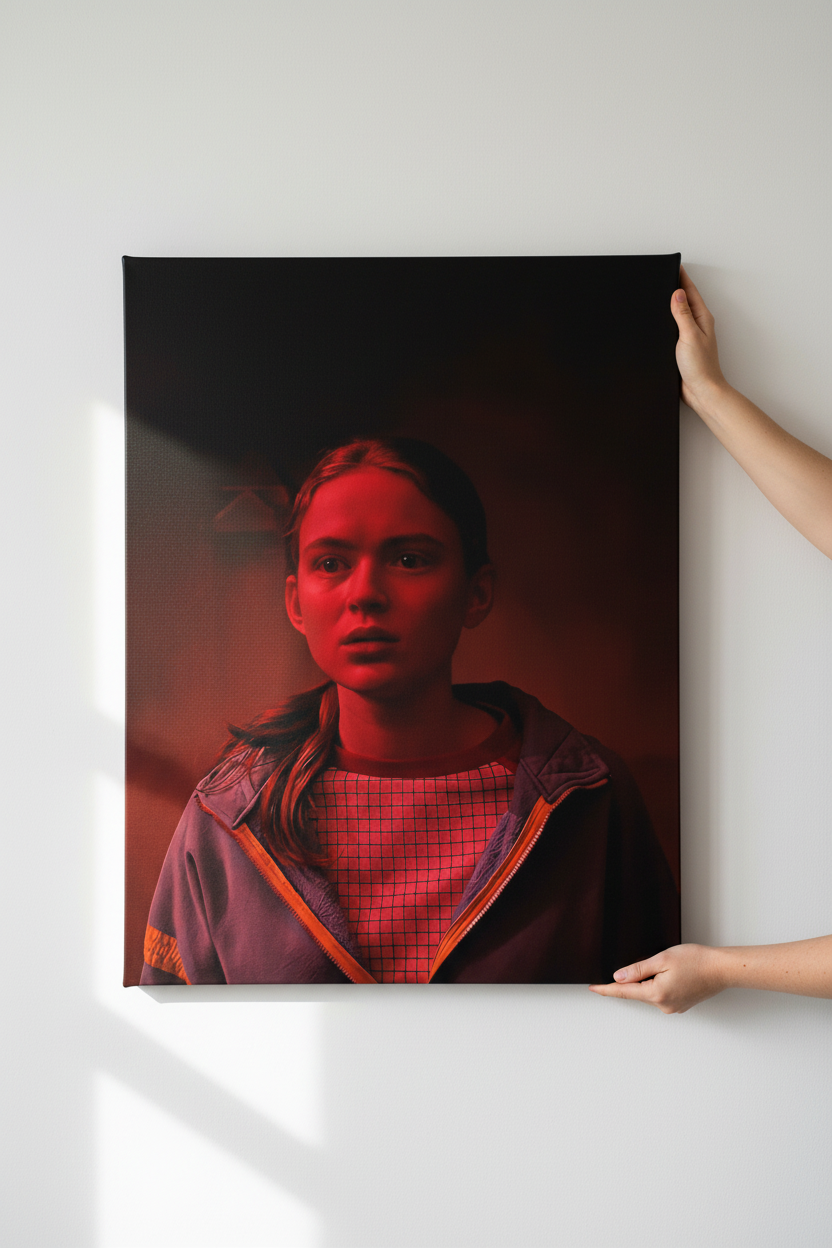 Χέρια που κρεμάνε τον Stranger Things Max Canvas