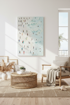 Summer Crowd canvas in coastal room