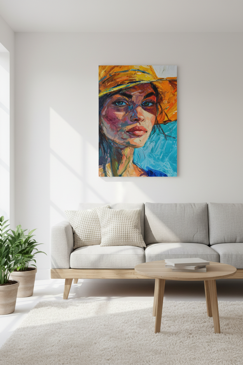 Summer Portrait canvas in elegant room