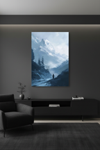 The Lone Wanderer canvas in dark luxury room