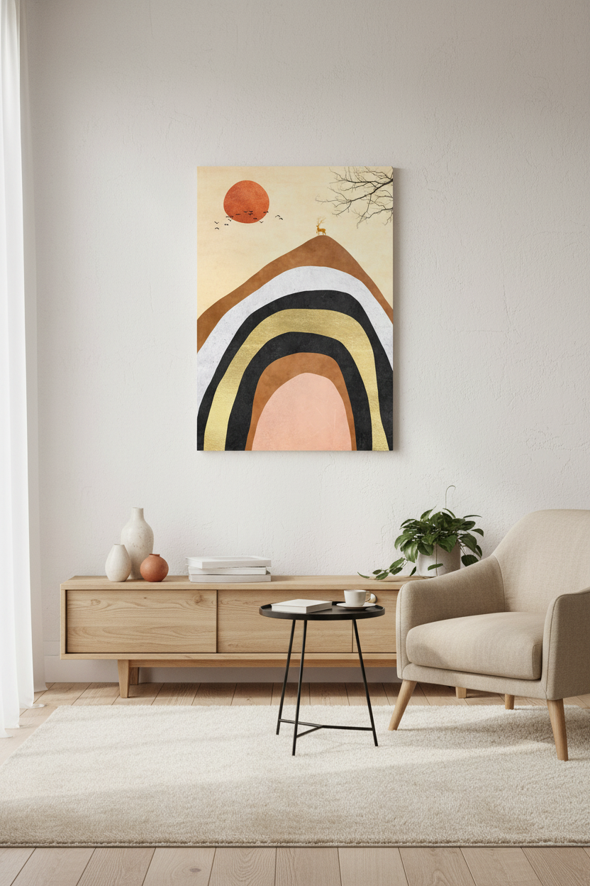 The Summit canvas on white wall