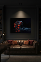 Tiger canvas in dark luxury room