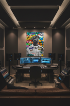 Tupac canvas in recording studio