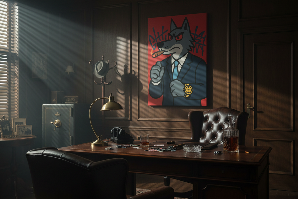 Wolf Canvas in Mafia Office