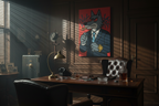 Wolf Canvas in Mafia Office