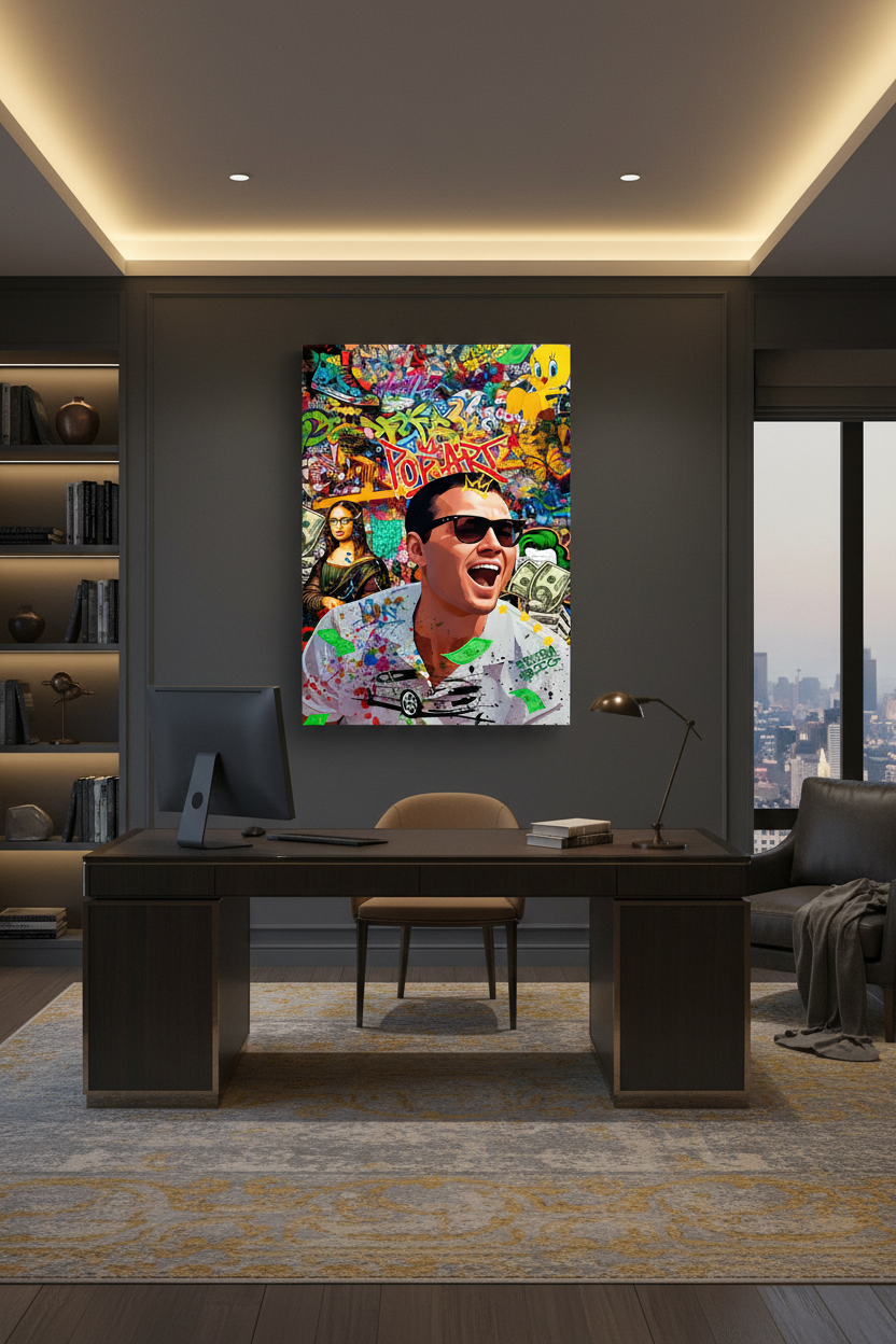 Wolf of Wall Street canvas in office