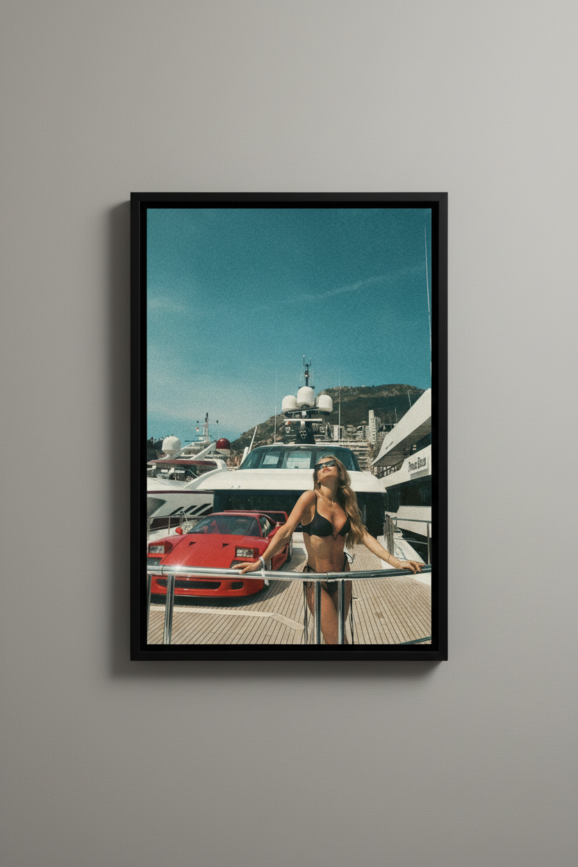 Yacht Ferrari Canvas - Μαύρη Κορνίζα