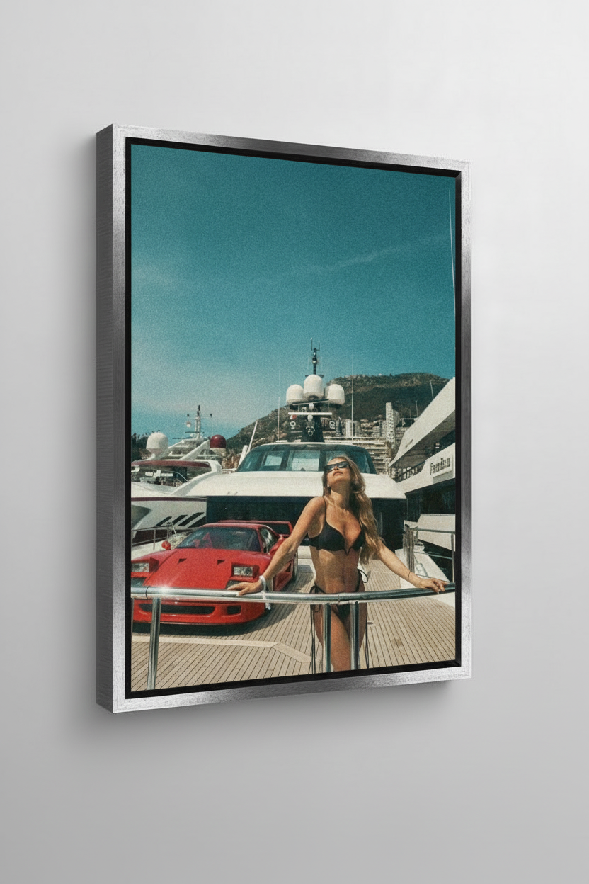 Yacht Ferrari Canvas - Ασημί Κορνίζα