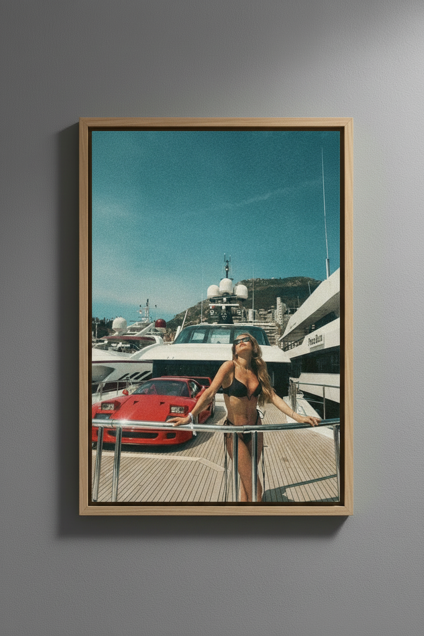 Yacht Ferrari Canvas - Ξύλινη Κορνίζα